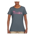 thumbnail image 2 of Wild Bobby, Fearless Pink Ribbon Support Warrior Women, Breast Cancer Awareness, Women Graphic Tee, Charcoal, Small, 2 of 5