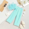 thumbnail image 3 of HNMKIU Toddler Girls Summer Casual 2-Piece Outfit Set Soft Breathable Sleeveless Top and Comfortable Pants Everyday Wear Mint Green,6-7 Years, 3 of 3