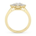 thumbnail image 3 of AFFY Halo Floral Style, 1.75 Carat (Ctw) Oval And Round Lab Created Moissanite Engagement Ring For Women In 14k Yellow Gold Over Sterling Silver | VVS1 Quality Ring Size-5, 3 of 5