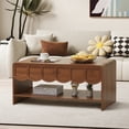 thumbnail image 3 of Wirrytor Lift Top Coffee Table with Storage for Living Room, Oval Coffee Table with Hidden Compartment and Open Shelf, Modern Center Table with Wave Edge Design and Hydraulic Lift, 3 of 10