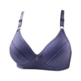thumbnail image 3 of Odbmxy Womens Bras Push up Wireless Woman Bras Support Full Coverage Daily Blue Solid Color Bras, 3 of 4