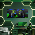 thumbnail image 3 of Erosebridal Gamer Gaming Paintings Wall Decor Framed, Neon Geometric Square Wall Decorations for Living Room, Gamepad Print Living Room Decor, 3 of 5