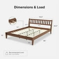 thumbnail image 5 of Mopio Ted King Bed Frame with Headboard, Full Size Bed Frame, Mid Century Modern Acacia Solid Wood Platform Bed Frame, Wooden Bed Slats, No Box Spring Needed, Double Metal Bar Support, Walnut, 5 of 9