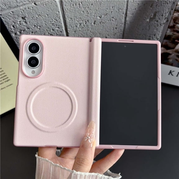 for Samsung Galaxy Z Fold 8 Case with Hinge Protection & Screen Protector PC Magentic Wireless Charging Phone Case Full Protective Skin Friendly Shockproof Cover for Galaxy Z Fold 8 - Pink