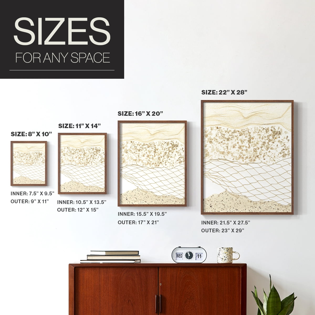 Coast Away I Framed Print in Brown Solid Wood Framed Print No Nail Hanging