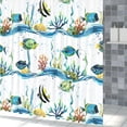 thumbnail image 3 of MIZHONA Ocean Fish Shower Curtain Coastal Beach Theme Fabric Bathroom Curtain 47x64 in, 3 of 4