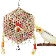 Holzlrgus Bird Toys, Hexagonal Bird Foraging Shredding Toys, Safe Funny Bird Chewing Toys, Bird Cage Accessories for Parakeet Cockatiel Conure Lovebird Budgies African Grey