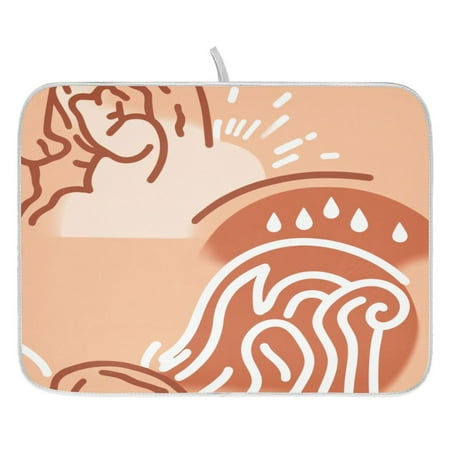 

Art Abstract Design Dish Drying Mat for Kitchen Quick Drying Absorbent Soft Durable 18 x 24