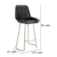 thumbnail image 5 of Counter Stool with Leatherette and Metal Sled Base, Black and Silver- Saltoro Sherpi, 5 of 5