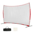 thumbnail image 1 of VEVOR Barricade Backstop Net, 16x10 ft Ball Sports Barrier Netting, Portable Practice Equipment with Carry Bag, Protection Screen for Baseball Softball Soccer Hockey Training, for Backyard, 1 of 9