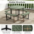 thumbnail image 6 of Costway Round Picnic Table Bench Set with 4 Benches Umbrella Hole All Weather Tabletop Green, 6 of 10