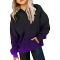 thumbnail image 2 of SUXIAN Girls Hoodies Gradient Color Round Neck with Pocket for Sports Casual Wear F_#3 9-10 Years, 2 of 4