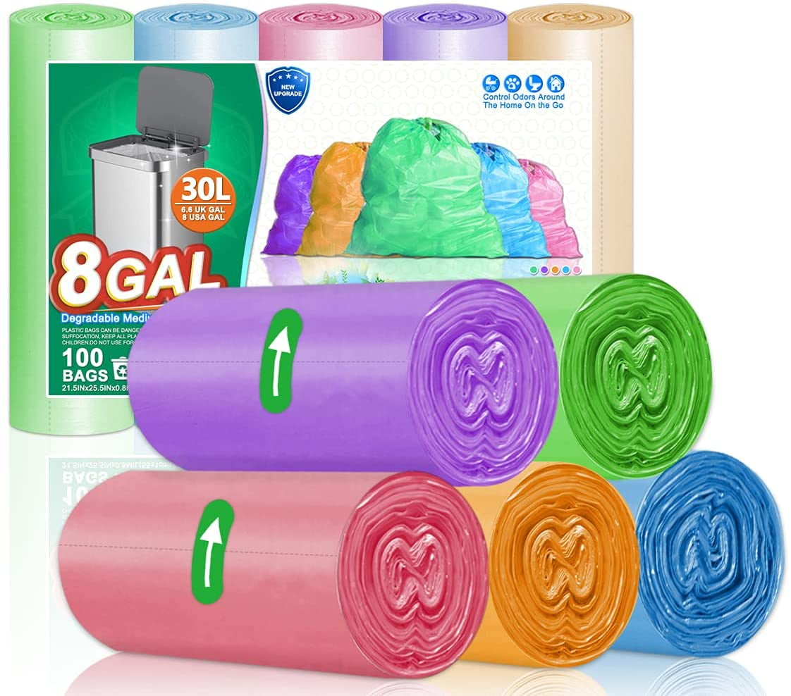 Biodegradable Garbage Bags 30 Liter Thicker 0.98 MIL Colorful Medium