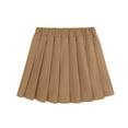 thumbnail image 5 of Babcutegg Kid Girls Pleated Skirts Elastic Waist Campus Style Soild Color Girls Outfit Brown Size 12-13, 5 of 7