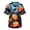 Earthy Yellow B, variant on Men's Halloween Scrub Tops V-Neck Short Sleeve Distressed Splatter Print Medical Work Shirt with Chest Pocket Comfortable Pullover Tunic for Doctor Black M