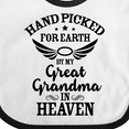 thumbnail image 4 of Inktastic Handpicked for Earth by My Great Grandma in Heaven Boys or Girls Baby Bib, 4 of 4