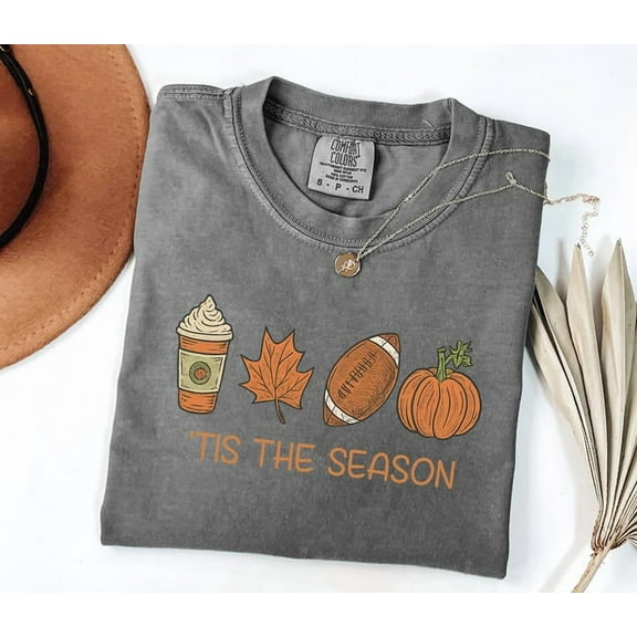 Tis The Season Shirt, Fall Vibes T-shirt, Retro Thanksgiving Shirt, Pumpkin Season Tee, Fall Leaves Crewneck,Women Fall Gift