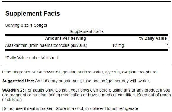 Swanson Astaxanthin - Maximum Strength 12 mg 30 Softgels