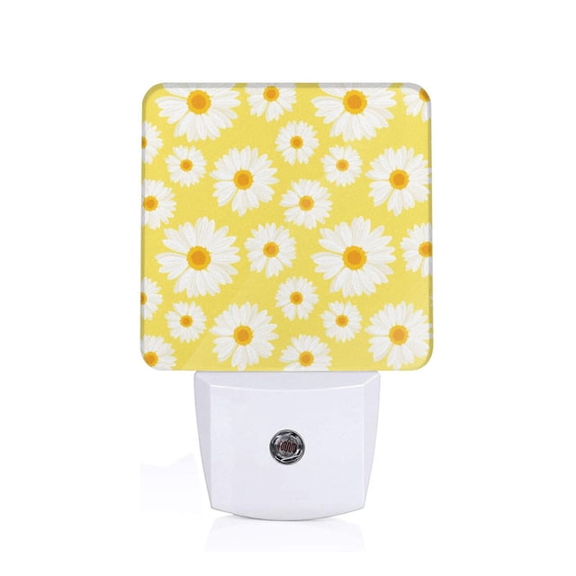 Balery Daisies Flowers Luz Nocturna LED con Sensor Automático, Enchufe con Sensor Crepuscular, Luz Suave de 0.5W para Dormitorio, Pasillo, Baño-UK