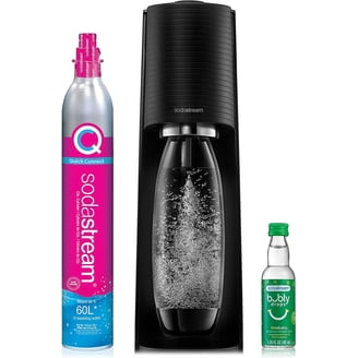 Mysoda Woody Sparkling Water Maker, Black, Wood Composite, 1L Bottle Included, No CO2 Cylinder