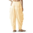 thumbnail image 4 of Stylesindia Womens Loose Fit Rayon Dhoti Pant Patiala Slawar Bottom Harem Pants Free Size (26 Inch to 38 Inch) (US, Alpha, One Size, Regular, Regular, Beige), 4 of 13