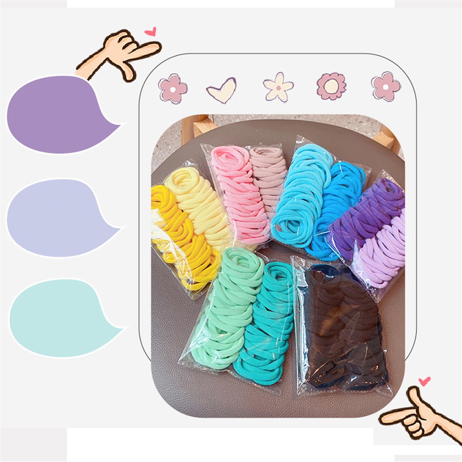 Hair Rubber Bands 2mm Hair Storage for Women 1 Scrunchies for Hair Hair Elastic Bands Mini Hair Bow Elastic Headband Braiding Hair Holder Hand Large Hair Ties for Natural Hair Large Rubber Bands 4