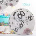 thumbnail image 3 of Globo transparente de látex con patrón número 60, decoración para fiesta de cumpleaños, aniversario de boda, globo de lentejuelas doradas, 10 Uds., 3 of 5