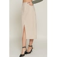 thumbnail image 4 of FashionStream Women's Relaxed Fit Corduroy Pencil Skirt Off-White, 4 of 5