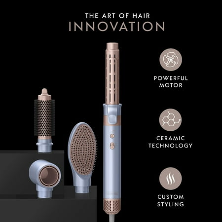 InfinitiPRO by Conair DigitalAIRE Wet-to-Dry Multi Styling Wand, Powerful Hair Blow Dryer and Multi-Styler w attachments - Powder Blue