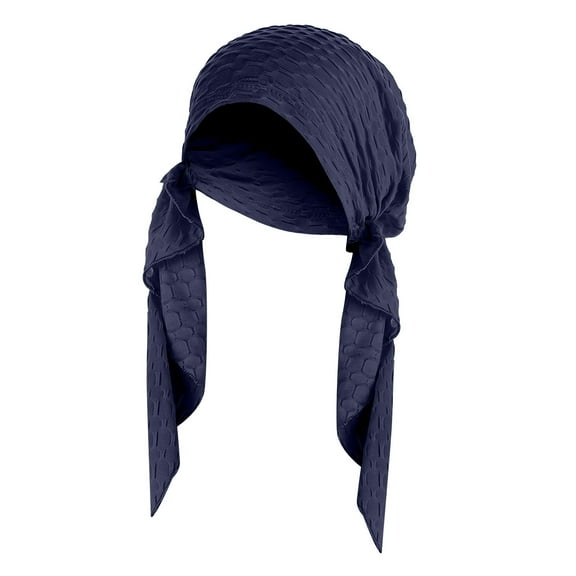 qolati Womens Solid Color Baseball Cap Pre-Tied Turban Hats Islam Muslim Head Scarf Hat Ruffle Chemo Headwraps Scarf Hats