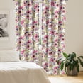 thumbnail image 2 of Ambesonne Floral Curtains, Botanical Romantic Ornament, Pair of 28"x84", Pastel Pink and Sand Brown, 2 of 5