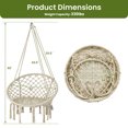 thumbnail image 4 of Patiojoy Hammock Chair Macrame Swing, Patio Hanging Hammock Chair W/ LED Lights, Hanging Cotton Rope Hammock Swing Chair for Indoor & Outdoor, 4 of 10