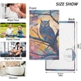 thumbnail image 3 of SKYSONIC Bathroom Hand Towels 2 Pack, Pastel Owl, Cotton Bath Towels Lightweight Quickdry for Bathroom Ktichen Travel Gym, 16"×28", 3 of 7