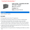 thumbnail image 2 of Cabin Air Filter - Compatible with 2008 - 2015 Audi TT Quattro 2009 2010 2011 2012 2013 2014, 2 of 2