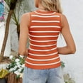 thumbnail image 6 of AherBiu Tank Tops for Women Crewneck Knitted Pullover Top Striped Summer Casual Fitting Blouse Camisole, 6 of 7