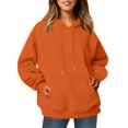 thumbnail image 6 of CIENVNSTG Women's 2026 Spring Fall Long Sleeve Hoodies Solid Color Oversized Pullover with Pocket Trendy Sweatshirt Tops for Daily Life and Casual Outings Orange 3XL, 6 of 6