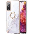 thumbnail image 2 of Marble Pattern Case for Samsung Galaxy S20 FE 2022, [360°Rotatable Ring Stand] Ultra Slim PC Material Shockproof Protective Hard Phone Cover for Samsung Galaxy S20 FE 4G/5G DLS Pearl White, 2 of 11