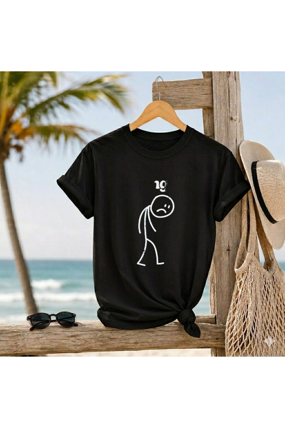 No Fishing Today Sad Stickman Funny Fisherman Men Women Kids Slogan Unisex T-Shirt, up to size 5XL