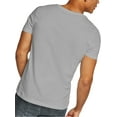 thumbnail image 1 of Fashnice Chemise Homme Col en V T-Shirts Manches Courtes Hauts d'Été Mode Travail Basique Tee Gris G, 1 of 3
