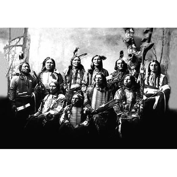 Chief Jack Red Cloud and Chiefs Fine art canvas print (20" x 30")