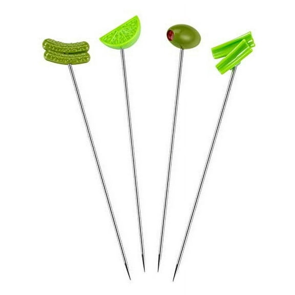Prodyne Bloody Mary Cocktail Skewer, Set of 4, Green