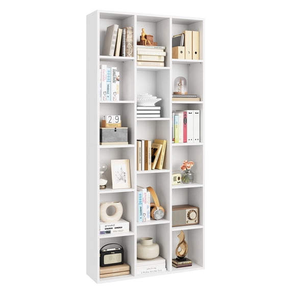 IRONCK 71" Tall Bookcase, 31.5" Wide Bookshelf, Cube Storage Organizer with Adjustable Shelf for Home Office, White