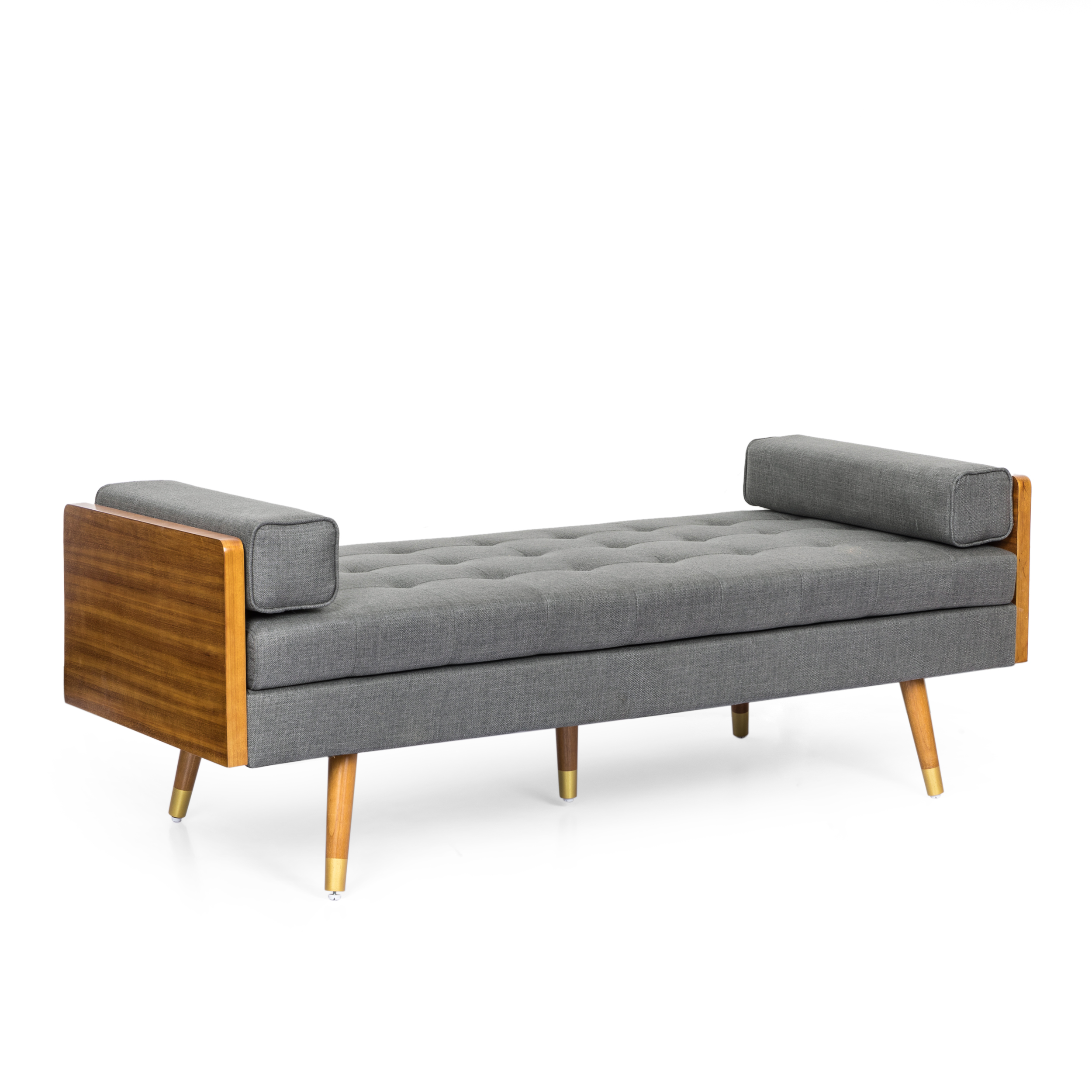 GDF Studio Tiltonsville MidCentury Modern Tufted Double End Chaise