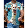 thumbnail image 2 of Men's T-shirt featuring a stunning big-eyed goat design. This stylish casual jumper with a crew neck design is perfect for everyday wear, beach wear, 2 of 5