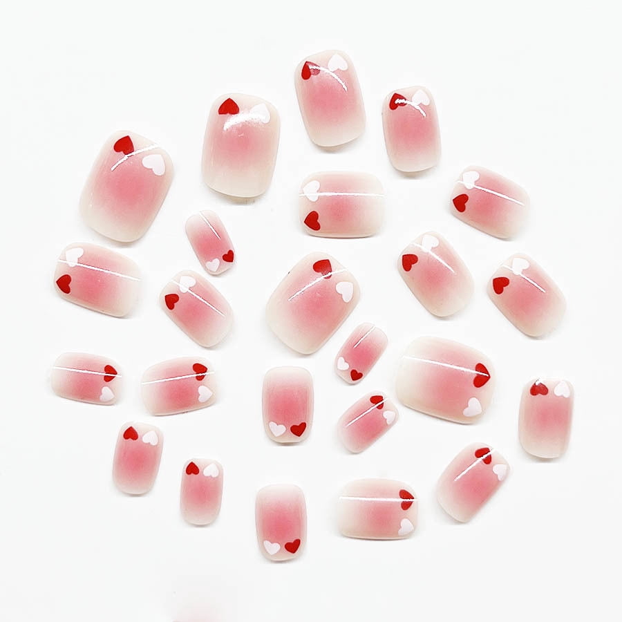 Short Almond Nail Sweet Blush Nail Classic Versatile Gentle Love Detachable Wearable Nail False Nail Nail Film