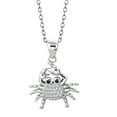 thumbnail image 2 of 925 Sterling Silver White, Clear, Black Cubic Zirconia Crab Pendant Necklace, 2 of 5