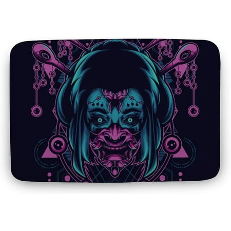 

Geisha Girl Indoor Door Mat Non-Slip Absorbent Resist Dirt Entrance Rug Low-Profile Inside Entry Door Rugs for Entryway 24x16 Inch