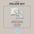 thumbnail image 5 of MARTHA STEWART Charming Foliage Indoor Outdoor Decorative Pillow 2-Pack Set, UV Fade Resistant, Water Repellent, Printed Floral Design, Warm Grey, 18"x18", 5 of 9