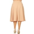 thumbnail image 4 of Women's Plus Size A-Line Midi Skirt - Casual Flared Design with High Elastic Waistband, 4 of 4