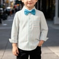thumbnail image 2 of XYAIYT Toddler Boys Button Down Shirts Dressy Casual Long Sleeve Shirt with Chest Pckets and Tie Comfy Loose, 2 of 6